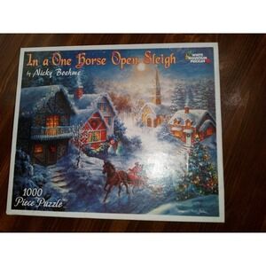 White Mountain Puzzles In a One Horse Open Sleigh Nicky Boehme 1000 Piece Puzzle